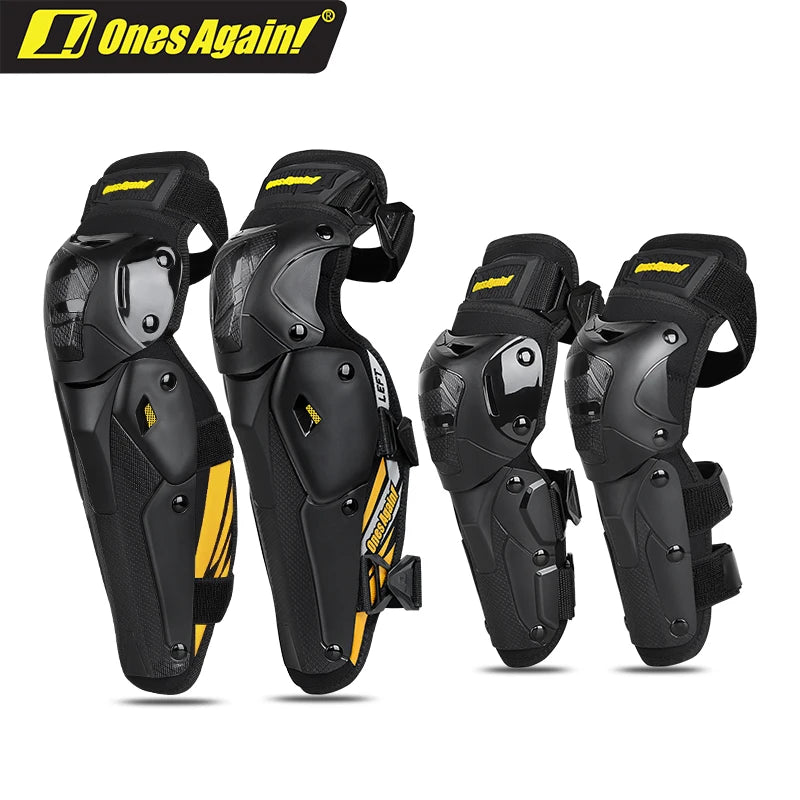 CE2 Motorcycle Knee & Elbow Pads Set 4-Piece Hard Shell Adjustable Racing & Riding Protection for Moto MTB Skating Ones Again