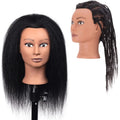 16 Inch 100% Real Human Hair Manikin Cosmetology Mannequin Head Stand for Braiding Styling Display Practice Wig Display Holder