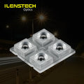60 Degree Wide Beam Led Lens 50x50mm square Led Light Lens 2*2 Layout