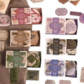 40 Pcs Box-Packed Bronzing Years Enron Series Light Retro Journal Decoration Stickers Writable Sealing Paste for Wall Decor