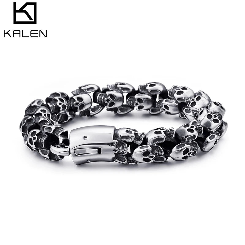 KALEN 316L Stainless Steel Big Skeleton Men Bracelet