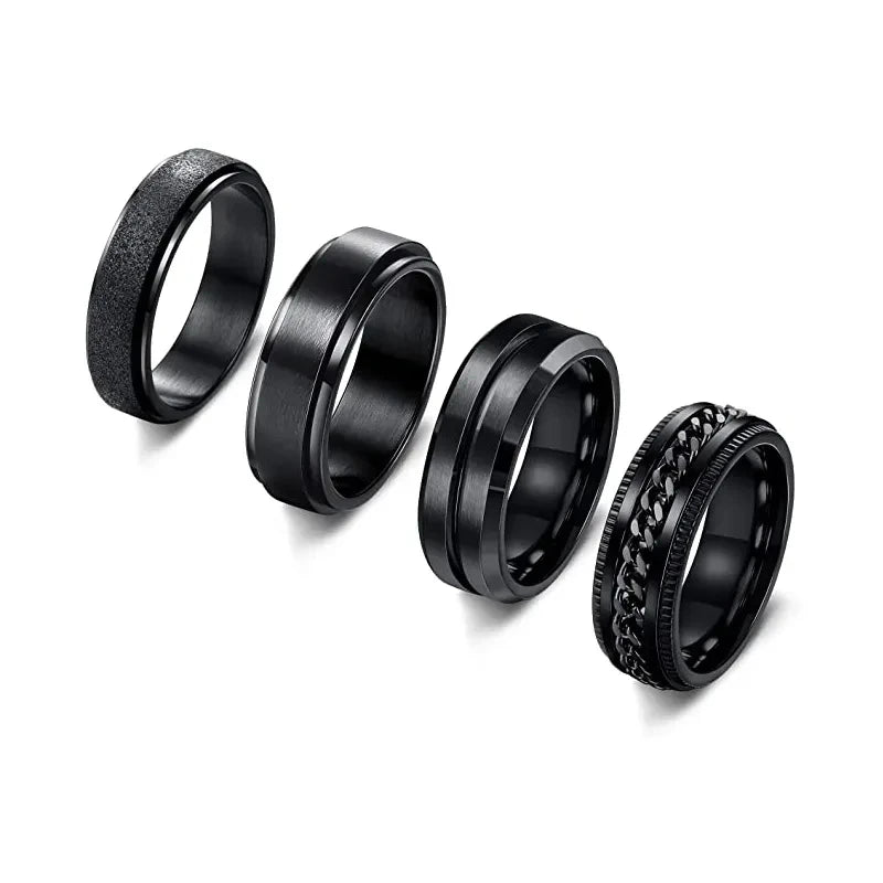 SC Jewelry Outer Band Manually Spinner Ring High Quality Multi Styles Stainless Steel Anxiety Rings for Men