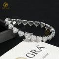 8mm Width Heart Pattern Moissanite Bracelet D VVS GRA Certified 925 Silver Jewelry Ice Out Hiphop Men Bracelet