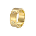 Personalized Stainless Steel Embossed Diamond Ring Vintage Design Titanium Steel Ring Women's Ring