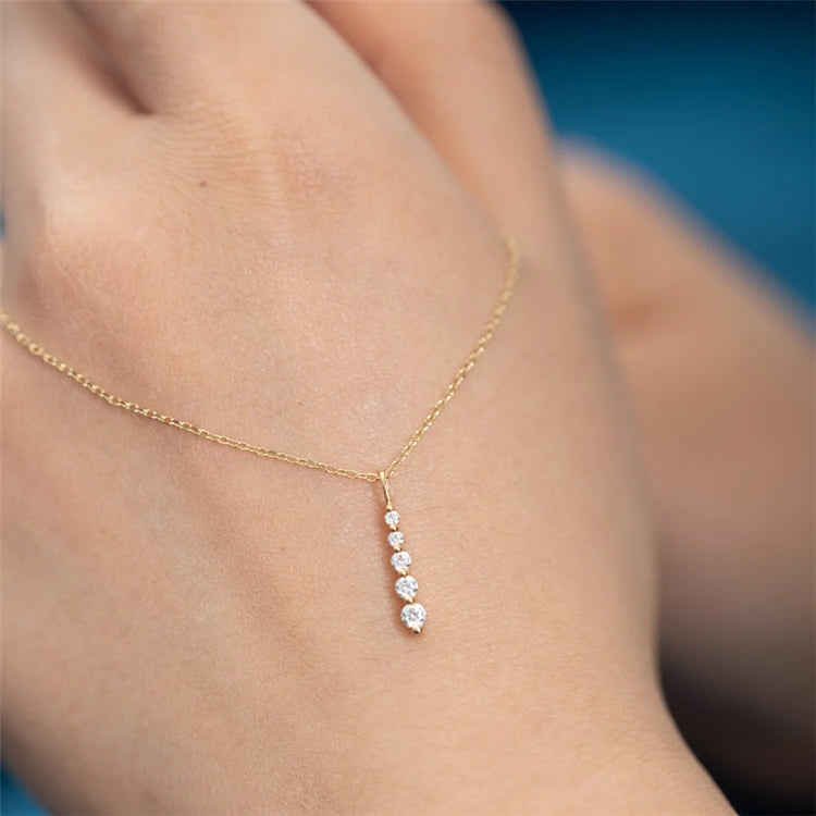 2025 Luxury Women Heart Necklace CZ Zircon Stone Ladies Party Wedding Necklace MegaBDM
