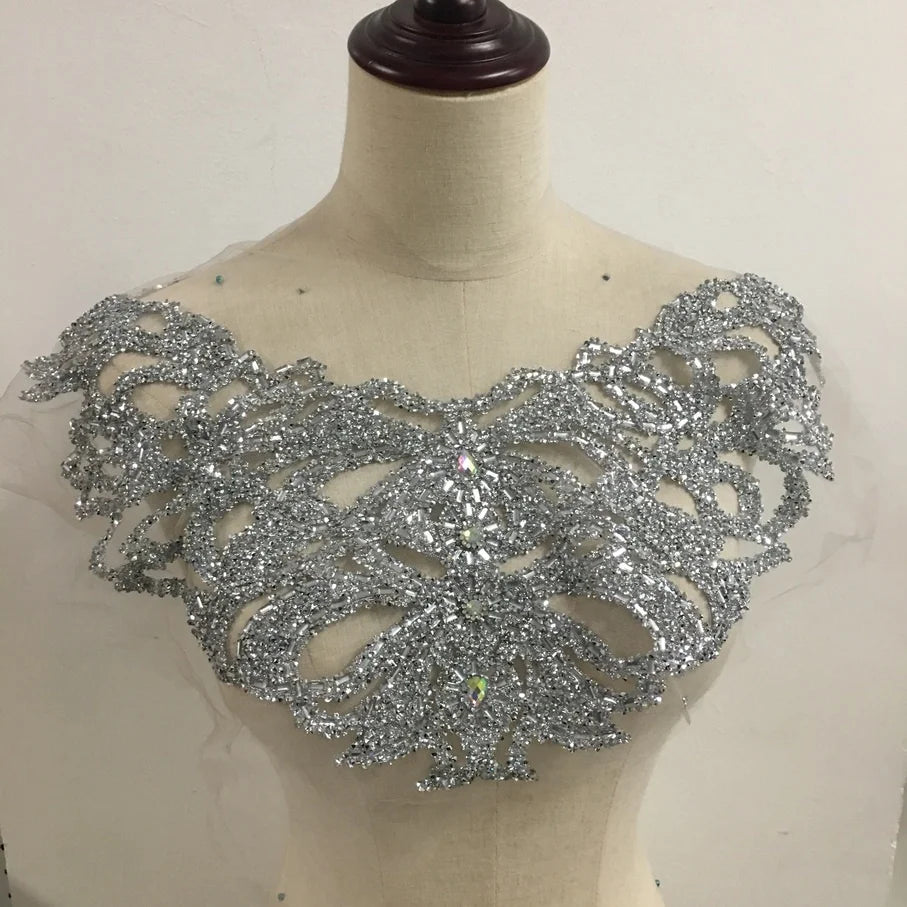 Gold Silver Rhinestone Motif Hot Fix Rhinestones Embellishment Iron on DIY Patches Sewing Nigeria Craft