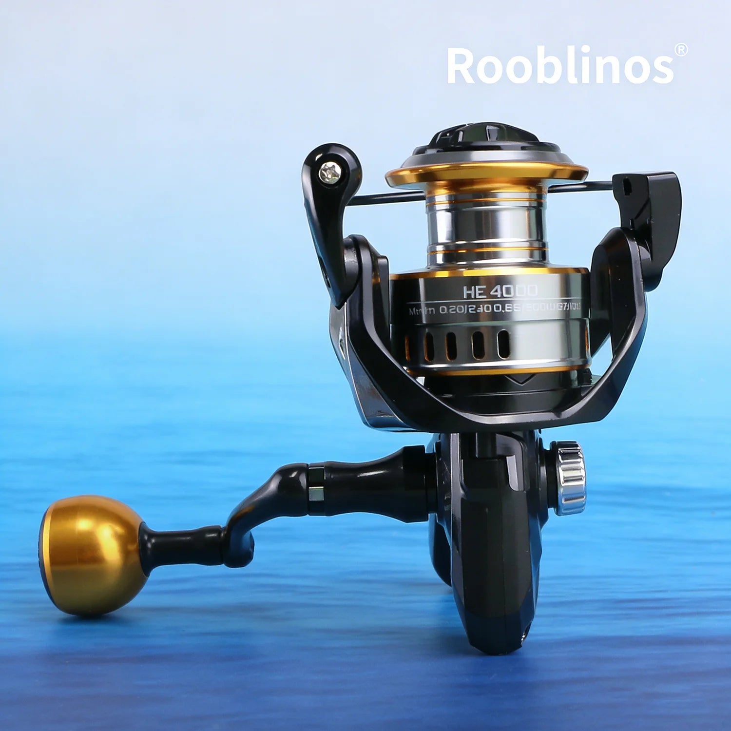 [Germany Stock] ROOBLINOS HEG 5.2:1 Spinning Nylon Fishing Reel Left Hand Carp Trout River Ocean Saltwater Use 230g