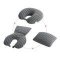 2 in 1 U Square Travel Pillow Soft Cotton Knit 100% Microfiber Filling Modern Style Neck Pillow for Airplane & Car Travel