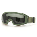 Tactical Safety Googles 3 Replaceable Lenses Anti-Fog Protection PC Material All-Season Sporty Design for Shooting Skiing Riding