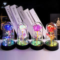 24K Gold Rose Light String Acrylic Dome Artificial Rose Plastic Christmas Decor for Women Mom Valentine's Day Mother's Day