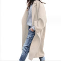 Autumn/Winter European and American Women's Casual Long Coat Solid Warm Woolen Coat
