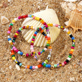 Go2boho Women's Adjustable Summer Bracelet Set Colorful Glass Bead for Beach Jewelry for Friendship or Anniversary