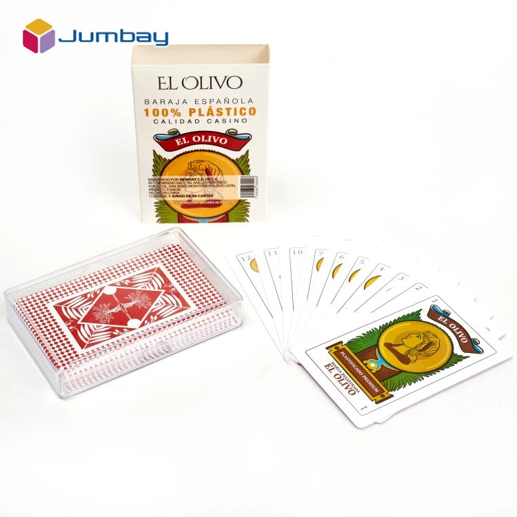 Custom Printed Regular Poker Playing Cards Foreign Mexican Spain Spanish Portugal Made from Durable Paper Material