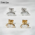 Staresgem 18K White Gold Yellow Gold Diamond Earrings With  3.5X7MM Marquise Cut Classic  Design