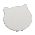 Folding Blank Mini Cat Head PU Leather Makeup Mirror White Custom Logo Pocket Compact Double Sided Mirror