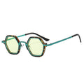 ADE WU JH22067 Vintage Small Frame Metal Eyeglasses Retro Hip Hop Steampunk Shades Colorful Polygon Punk Sunglasses