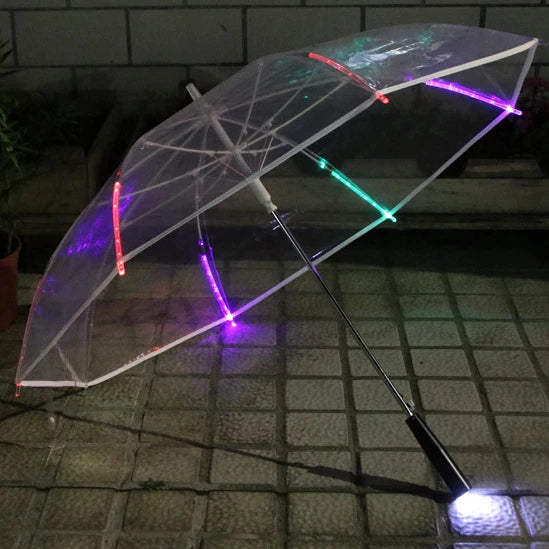 Unique Rain clear Umbrella Transparent Led Umbrella galaxy Umbrella Led Luxury