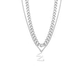 Titanium Steel Fasteners Letter Pendant Necklace Female Spice Jewelry Male Necklace Hip Hop Stack Wear Double Sweater Chain