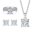 Gift Box Packaging 925 Silver CZ Jewelry Set Ready to Ship Presentation Box Included Dropshipping Support