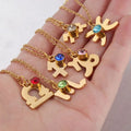 SC New Design 12 Colors Crystal Birthstone Necklace High Polished Gold Stainless Steel Leo Virgo Zodiac Sign Necklace for Couple