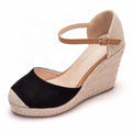 9 cm New Fashion Wedge High Heel Sandals Summer Closed Toe Hemp Rope High Platform Wedge Sandals for Women