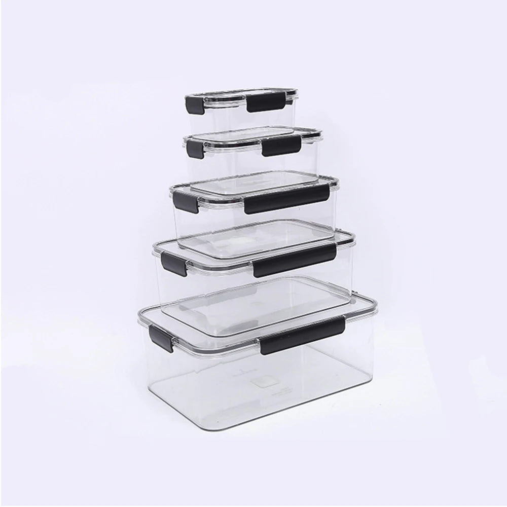 Clear PET Rectangle Fridge Organizer Freezer Bins Kitchen Refrigerator Injection-Molded Food Storage Box Container Bulk