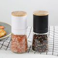 Factory Directsale Adjustable Salt Pepper Mill Grinder Seasoning with Glass Body Set Wood