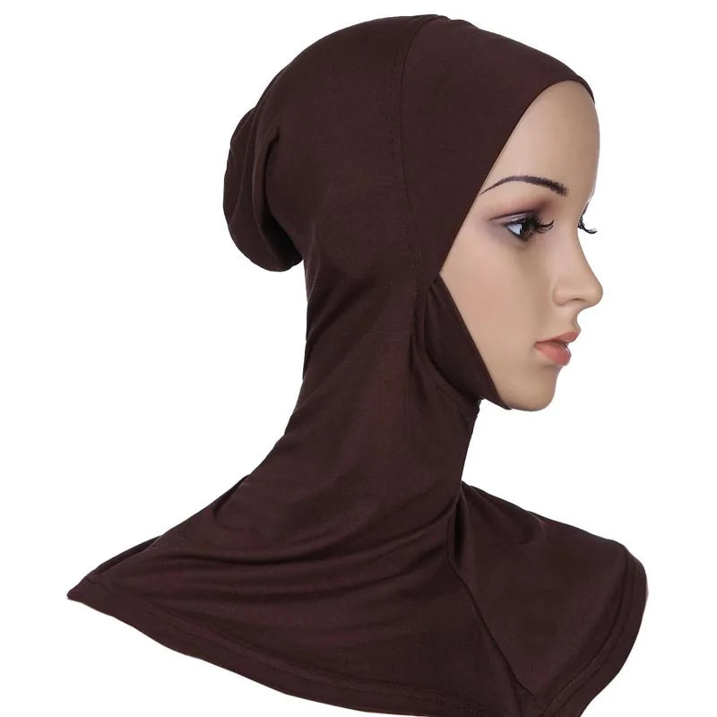 Wholesale Women's Solid Plain Modal Cotton Ninja Bonnet Hijab Head Neck Cover for Hair Loss Casual Underscarf Hair Cap