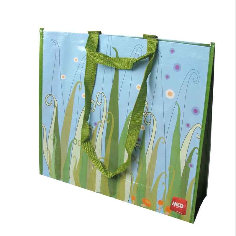 Grocery Bag Pp Laminated Woven Handbag Tote Sopping Bags with PP Webbing Handle Custom Printed Eco Friendly Recycle Folding