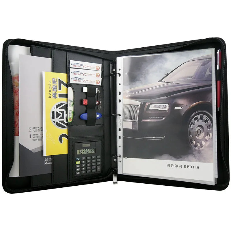 ModernQiu Factory Supplies Custom A4 PU Leather  Presentation Binder