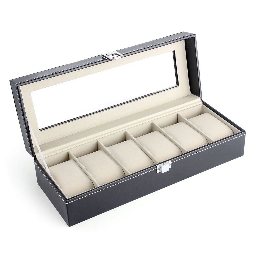 Personalized Luxury Digital Leather Watches Box Quartz Watch Display Stand 6-bit Standard Edition Watch Box