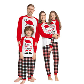 2025 New Parent-Child Homewear Little Deer Print Round Neck Long Sleeve Christmas Pajama Family Matching Set