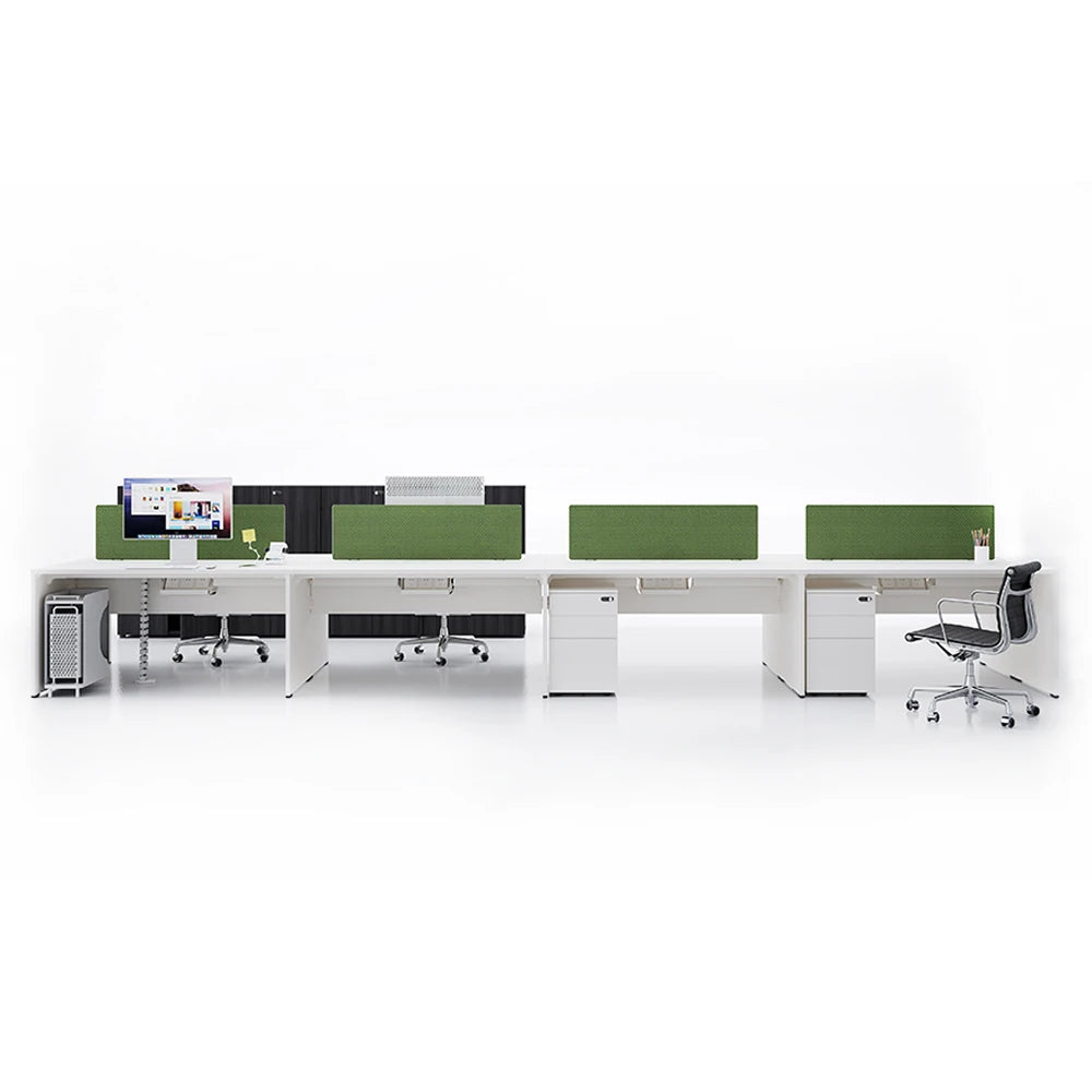 Modern Modular Office Desk China Made 4/6/8 Person Open Workstation with Wood Panel Style