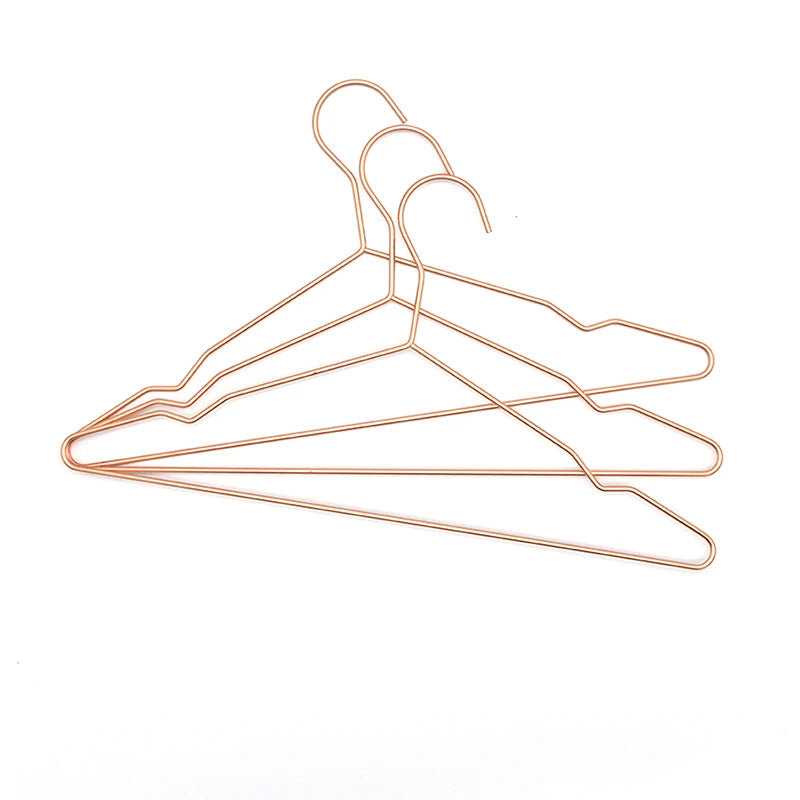 Rose Golden Color Hangers Wire Metal Clothes Laundry Rack Custom Hanger