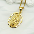European and American Cross-border Hip Hop HIPHOP Jewelry 316 Stainless Steel Gold Plated Small Virgin Mary Pendant