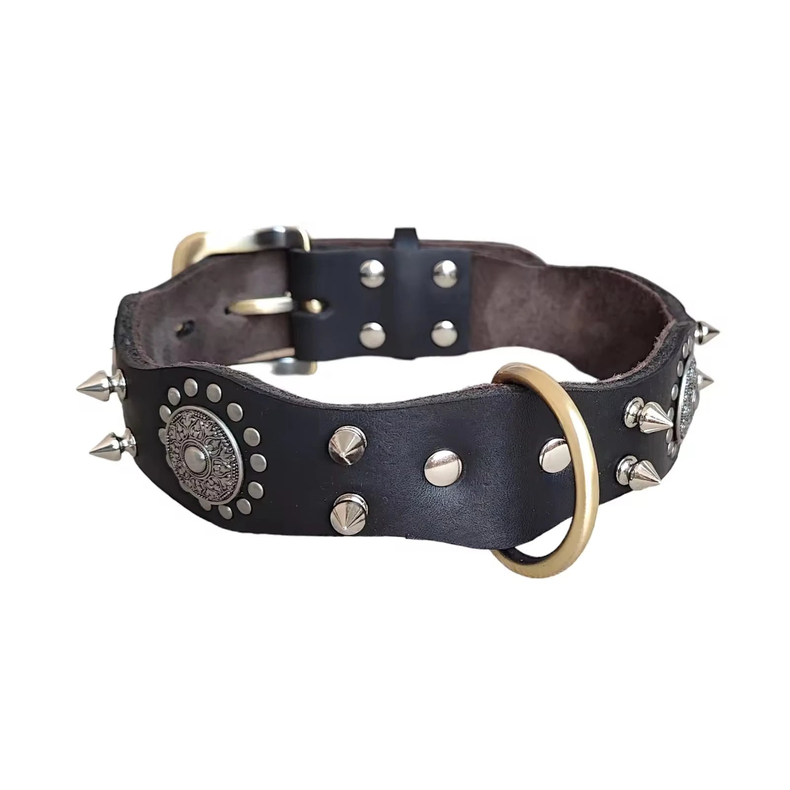 2024 New Luxury Genuine Leather Dog Collar Adjustable Soft and Durable Pet Collar with Premium Metal Buckle for Dogs