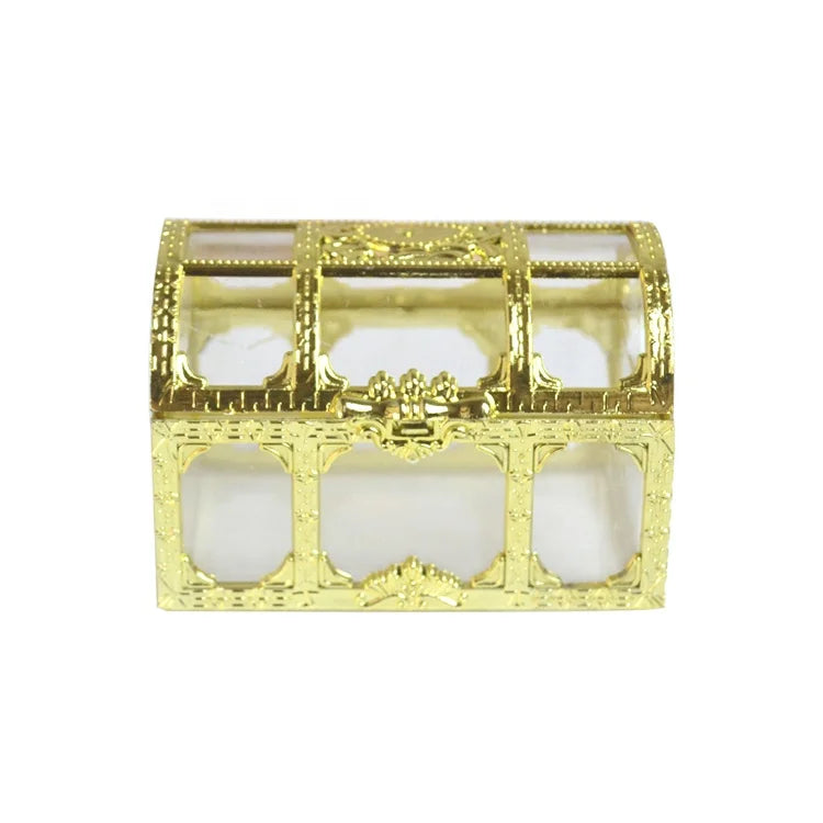 Gold Plating Party Favors Souvenir Clear Plastic Treasure Boxes for Wedding Party Guests