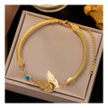 New Arrival Cheap 316L Stainless Steel Stable Color 18k Gold Plated Snake Chain Heart Butterfly Bracelet for Women