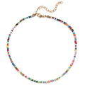 Bohemian Accessories Mixed Color Handmade Beaded Collarbone Chain Colorful Rice Beads Beaded Necklace for Women