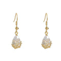 Brincos Em Forma De Gota Water Drop Shape Crystal Earrings Long Pendant Hook Earrings for Women