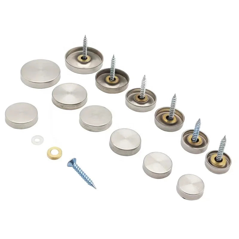 Factory Direct  Bathroom  Gold Silver Nail Stainless Steel Copper Flat CapAdvertising Screw Mirror Screw Decorative Cap