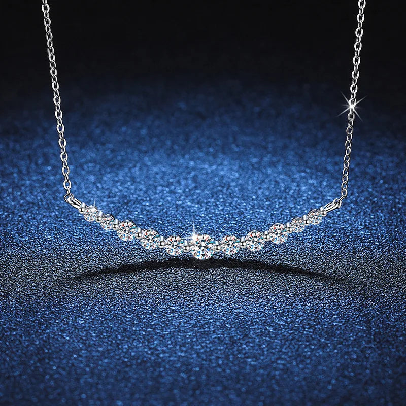 Wholesale New Luxury Trendy Moissanite Necklace 925 Sterling Silver With Certificate Wedding Necklace Jewelry for Women