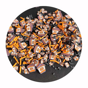 Hot Selling DIY Slime Supplies Filler Craft Christmas Coffee Cup Black Sesame Long Orange Candy Sprinkles Mixture Clay Slices