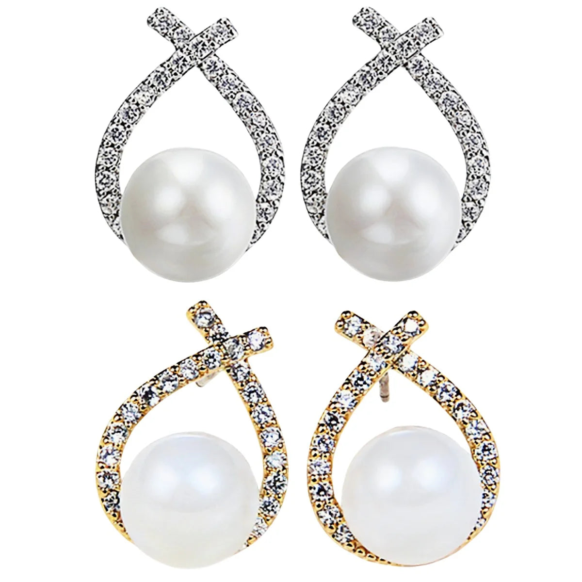 New Product Ideas S925 Silver Needle Fashion Design Jewelry 18K Gold Diamond Pearl Women Charm Earrings
