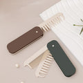 New Design 2-in-1 Double Tooth Wide Teeth Hair Brush Travel Hair Comb Green Coffee Folding Nylon Portable Common Combs