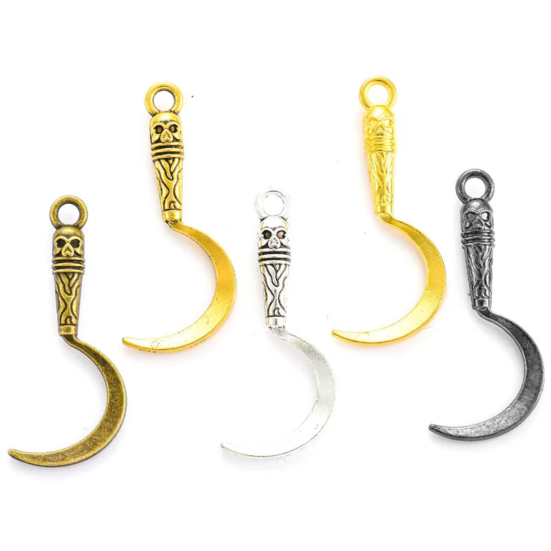 YuenZ 5 Color Zinc Alloy Sickle Charm for Earrings Bracelet Necklace Pendant DIY Handmade Jewelry Accessories Making 30*12mm M90