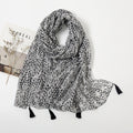 Women's Classic Pink Black Floral Scarf Large Size Cotton Linen Sliver Foil Glitter Spring Autumn Shawls Traditional Shawls