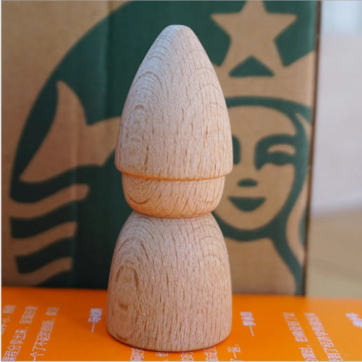 Kid toy factory Best Seller 7cm Unfinished Gnome Wood Doll with Beads Decoration for Kids DIY Wood Button