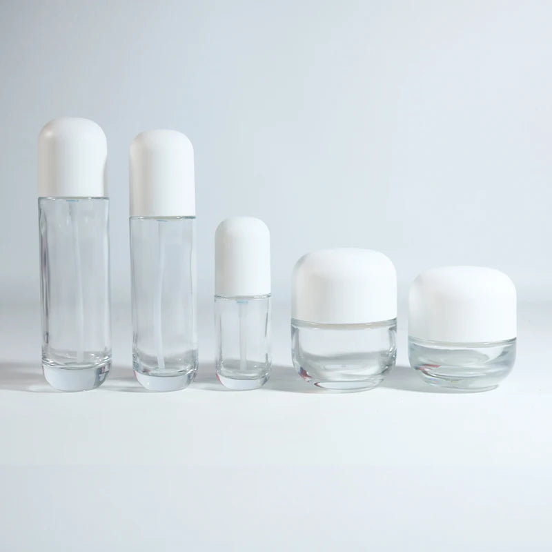 Factory Wholesale 30-180L Infossa Glass Toner Spray Bottle Essence Water Cosmetics Bottle Sunscreen Milk Packaging Face Cream