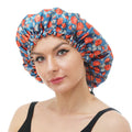 Wholesale Custom Logo Hair Accessories Satin Bonnet Adjustable Double Layer Silky Sleeping Hats Head Cover for Women